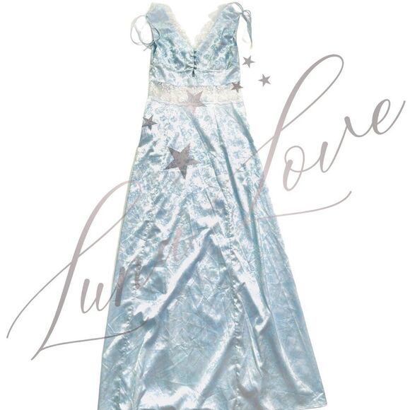 FOR LOVE & LEMONS Hattie Jacquard Maxi Dress In Blue (size S) NWT - Picture 9 of 13